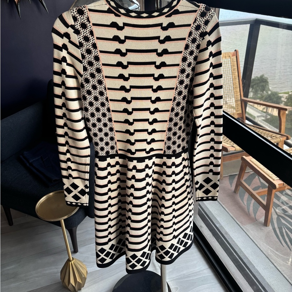 Eliza J Artwork Jacquard Sweater dress